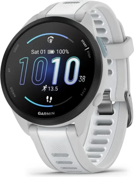 Smartwatch garmin forerunner 165 43mm blanco music - reloj inteligente para correr con GPS - pantalla táctil amoled - métricas optimizadas - planes de entrenamiento - pay - autónomía de 11 días