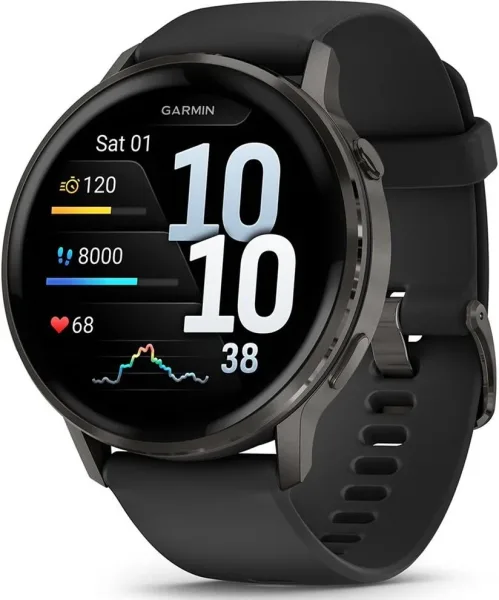 Garmin venu 4 Bluetooth GPS 45mm amoled negro resistencia agua 5atm spo2 pulsómetro