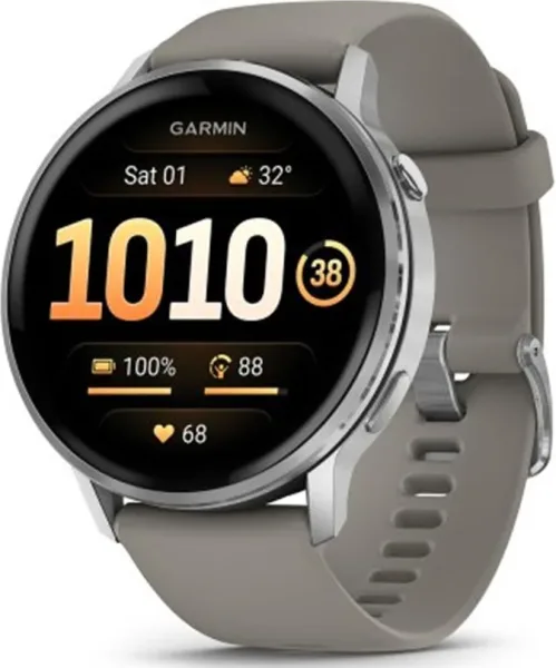 Garmin venu 4 Bluetooth GPS 45mm amoled gris resistencia agua 5atm pulsómetro spo2