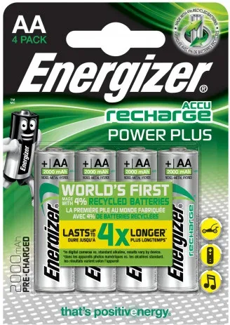 Blister 4 Pilas Recargables Power Plus Potencia 2000 Mah Tipo Hr6 Energizer E300626700