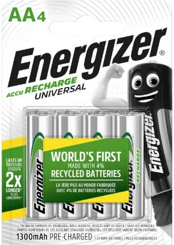 Blister 4 Pilas Recargables Universal Potencia 1300 Mah Tipo Hr6 Energizer E301376000
