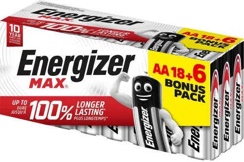 Caja 18+6 Pilas Alkalinas Max Tipo Lr6 (Aa) Energizer E303513106