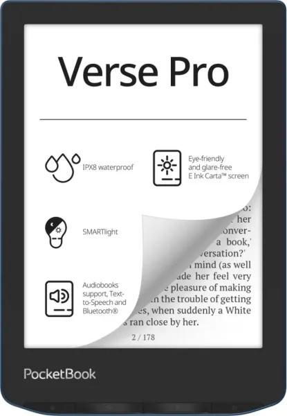 Libro electronico ebook pocketbook verse pro ereader 6 pulgadas 16 gb azul - azure