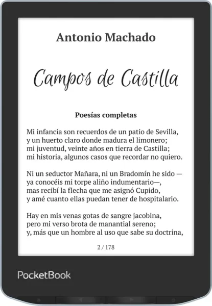 Libro electronico ebook pocketbook verse 6 pulgadas 8gb azul brillante - bright blue