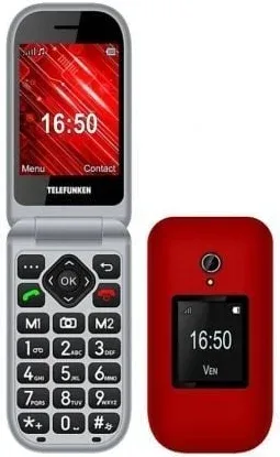 Teléfono Móvil Telefunken S460 para Personas Mayores/ Rojo
