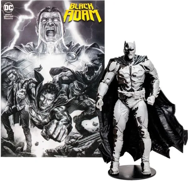 Figura y comic mcfarlane toys DC comics black adam batman line art variant`