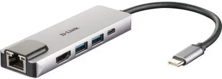 Docking USB Tipo-C D-Link DUB-M520/ 2xUSB/ 1xUSB Tipo-C/ 1xHDMI 4K/ 1xRJ45/ 1xThunderbolt/ Gris