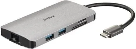Docking USB Tipo-C D-Link DUB-M810/ 3xUSB/ 1xUSB Tipo-C/ 1xThunderbolt/ 1xHDMI 4K/ 1xRJ45/ 1xLector tarjetas/ Gris
