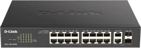 D-Link DGS-1100-18PV2 Switch 16xGb 2xSFP PoE+