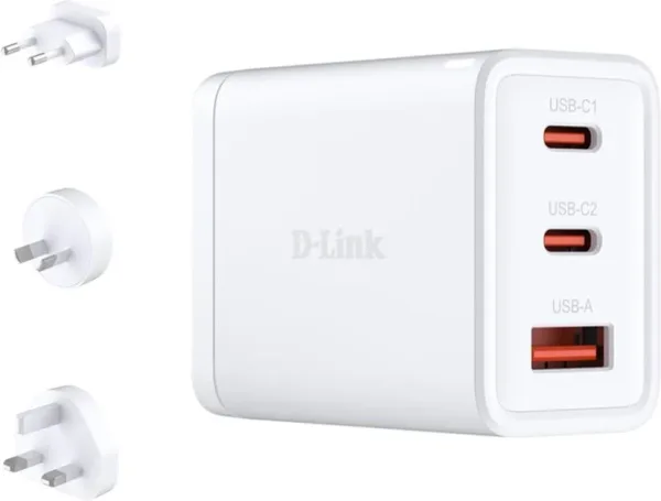 Cargador de pared d - link dcp - 651 65w 2x USB tipo c 1x USB tipo a blanco