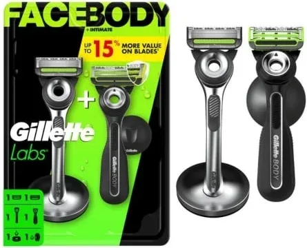 Pack de 2 Cuchillas de Afeitar Gillette GilletteLabs FaceBody + Intimate