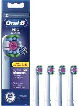 Cabezal de Recambio Braun para cepillo Braun Oral-B 3D White/ Pack 4 uds
