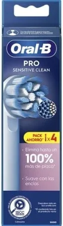 Cabezal de Recambio para Cepillo Oral-B Pro Sensitive/ Pack 4 uds