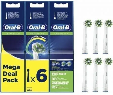 Cabezal de Recambio para cepillo Oral-B Pro Cross Action/ Pack 6 uds