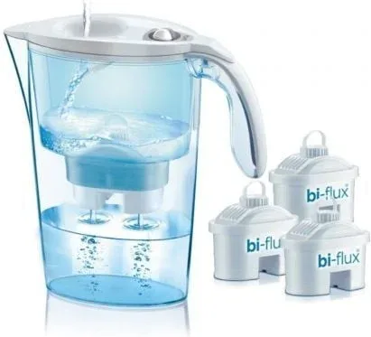 Pack Jarra Filtrante Laica Stream Line/ 2.3L/ Blanca/ Jarra + 3 Filtros BI-FLUX