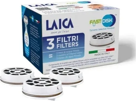 Filtro de Carbón FAST DISK Laica FD03A/ Pack de 3 Unidades/ Compatibilidad Flown go