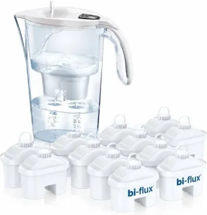 Pack Jarra Filtrante Laica Stream Line/ 2.3L/ Blanca/ Jarra + 13 Filtros BI-FLUX