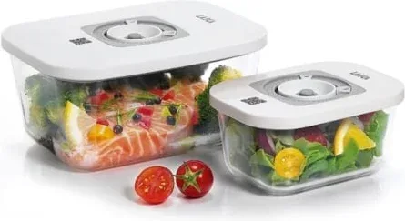 Pack de 2 Recipientes de Cristal Laica VT33060/ con Funcion al Vacio/ Capacidad 0.5 - 1.5L