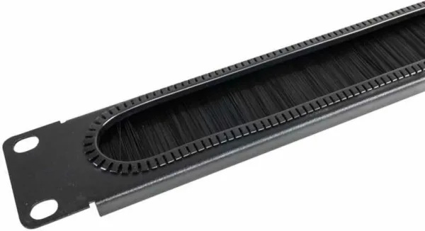 WP Guía Cable con cepillo 1U black  RAL 9005