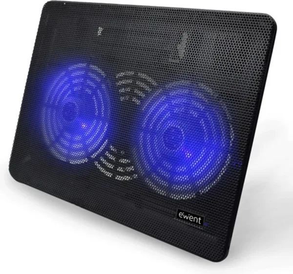 SOPORTE EWENT PARA PORTATIL + 2 VENTILADORES SILENCIOSOS HASTA 17''