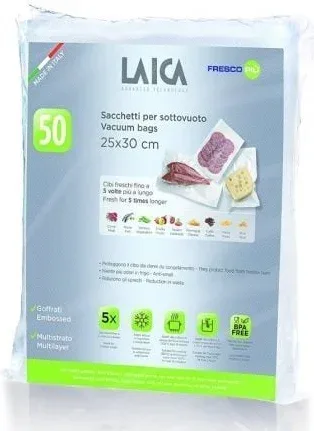 Bolsa para envasar al vacío Laica VT3510/ 25 x 30cm/ 50 bolsas