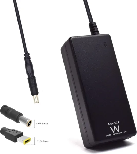 Cargador ewent ew3897 para portatiles ibm - lenovo 65w 20v