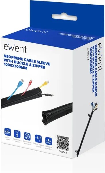 Manguito de neopreno con cremallera ewent ew1562 1000x100mm