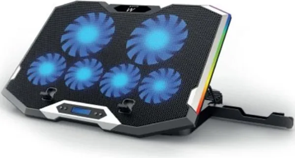 SOPORTE EWENT PARA PORTATIL GAMING 6 SILENT FAN-SPEED LED RGB HASTA 15.6"