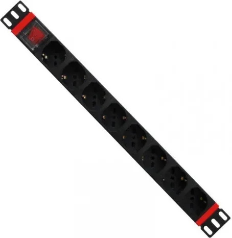 WP WPN-PDU-C01-08 unidad de distribución de energía (PDU) 8 salidas AC 1U Negro, Rojo