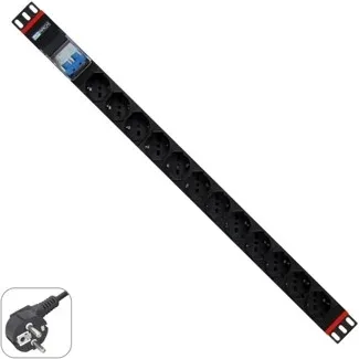 Regleta rack wp 1u 12 enchufes schuko con magnetotermico