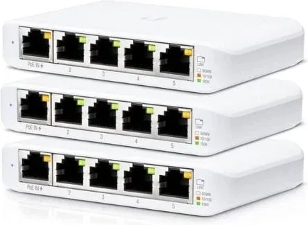 Switch Gestionado Ubiquiti USW-Flex Mini 5 Puertos/ RJ45 10/100/1000 PoE/ Pack 3 uds