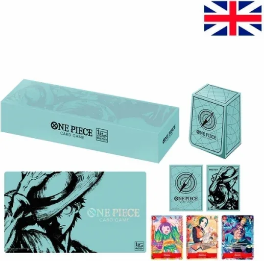 Pack tapete y caja de mazo one piece card game 1st anniversary