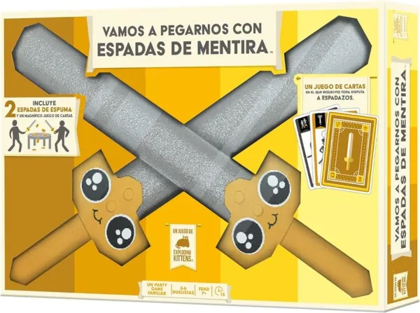 Juego de mesa vamos a pegarnos con espadas de mentira edad recomendada 10 años
