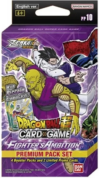 Juego de cartas dragon ball jcc fighters ambition premium pack set 10 inglés
