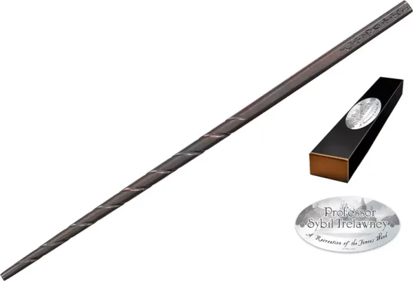 Replica the noble collection harry potter varita de profesora sybil trelawney con caja y placa de identificacion