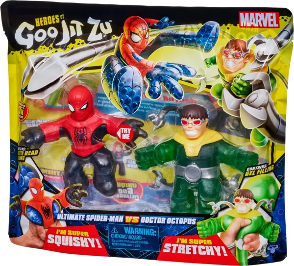 Pack de 2 figuras bandai goo jit zu marvel héroes spiderman vs dr octopus