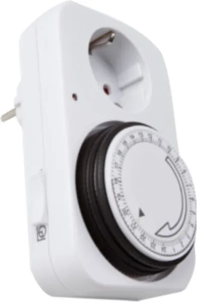 Programador silver electronic analógico -  24 horas -  3600w -  250v -  16a -  50hz -  IP 20 -  ajustable 15 minutos -  24h negro