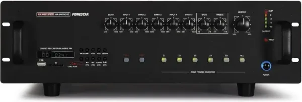 Amplificador megafonia multizona fonestar ma - 680rguz reproductor USB - SD - fm - 680w rms