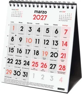 Calendario 2027 Sobremesa Neutro Numeros Grandes Xs 140X150Mm Finocam 780120027