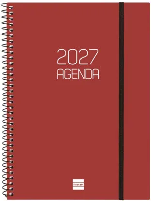 Agenda 2027 Basic Opaque E10 155X212Mm Semana Vista Horizontal Burdeos Finocam 742767427