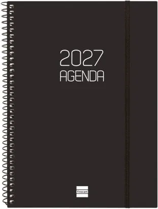 Agenda 2027 Basic Opaque E10 155X212Mm Semana Vista Horizontal Negro Finocam 742766027