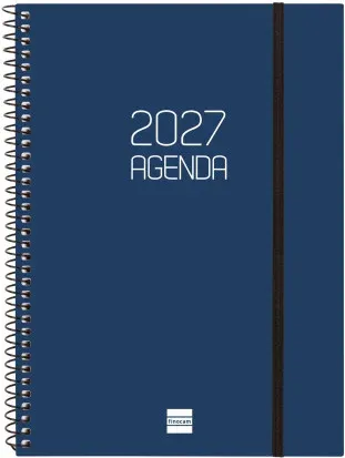 Agenda 2027 Basic Opaque E10 155X212Mm Semana Vista Horizontal Azul Finocam 742761027