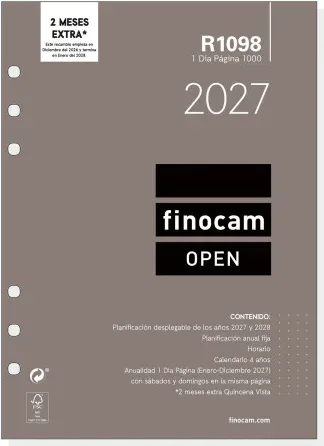 Recambio Anual 2027 R1098 Open1000 155X215Mm Dia Pagina Finocam 711680027