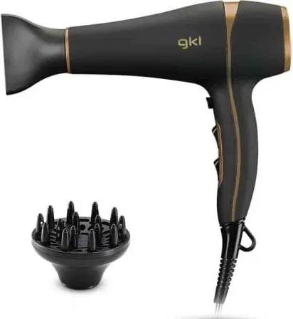 Secador GKL Onyx 2200/ 2200W/ Iónico/ Negro y Dorado