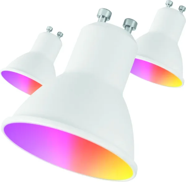 Bombilla muvit io gu10 5.5w RGB pack 3 unidades