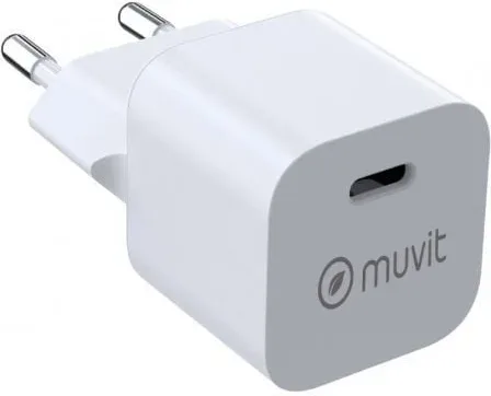 Cargador de Pared Muvit For Change MCACC0049/ 1xUSB Tipo-C/ 25W