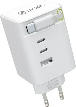 Cargador de Pared Muvit For Change MCACC0050/ 1xUSB/ 2xUSB Tipo-C/ 100W