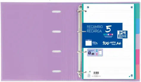 SEPARADORES CARTULINA STRONGLINE A4 5 POSICIONES - 5 COLORES PASTEL OXFORD 400149956