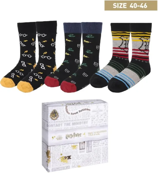 Pack calcetines 3 piezas harry potter talla 40 - 46