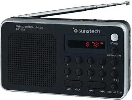 Radio Portátil Sunstech RPD32SL/ con Batería/ Negra y Plateada
